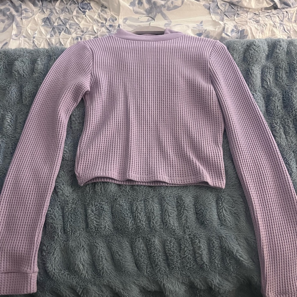 Aerie Lavender Waffle Knit Top